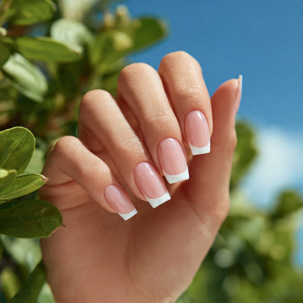 Summer Nails French: The Soft, Sunny Twist Everyone’s Obsessed With 5 one hand with attractive double line french tip ma