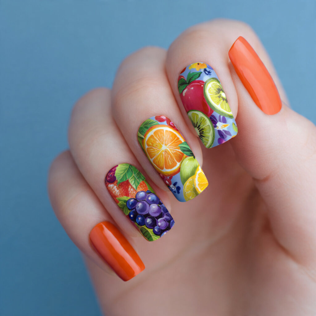 Summer Nails Inspirations: The Dreamiest Looks You’ll Want to Save Instantly 10 one hand with attractive fruit inspired nail art g