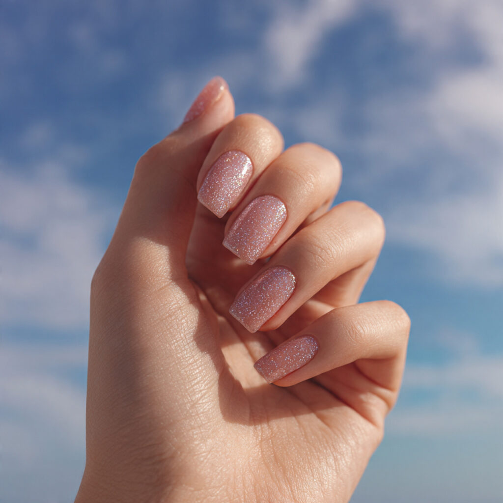 Summer Nails Inspirations: The Dreamiest Looks You’ll Want to Save Instantly 13 one hand with attractive glitter glow summer nails