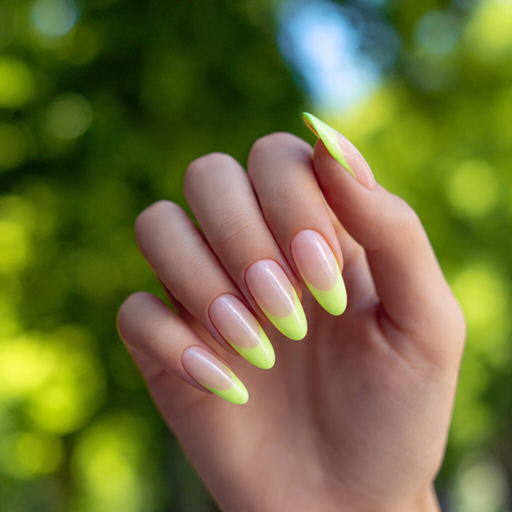 Summer Nails Art: Tiny Masterpieces for Your Fingertips 14 one hand with attractive neon french art nails glo
