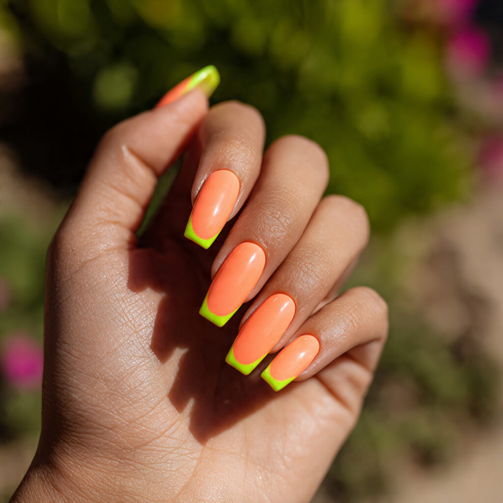 Summer Nails Colorful: Bright, Playful & Totally Aesthetic Ideas 9 one hand with attractive neon pop accent nails glo