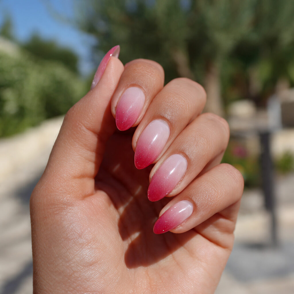 Summer Nails Aesthetic: Soft, Dreamy Looks You’ll Want to Save 11 one hand with attractive ombre blend nails glossy