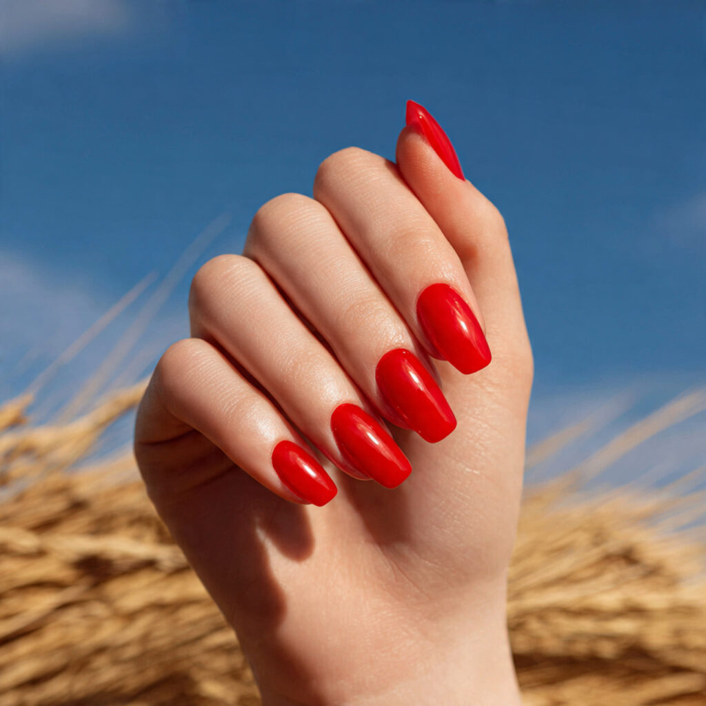 Summer Nails Red: 14 Hot, Dreamy Designs You’ll Want All Season 13 one hand with attractive sheer red jelly nails glo
