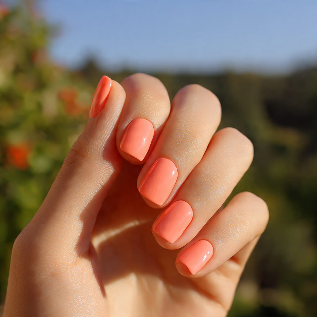 Summer Nails 2026 Square: The Chicest Designs You’ll Want to Copy ASAP 1 one hand with attractive short square nails glossy
