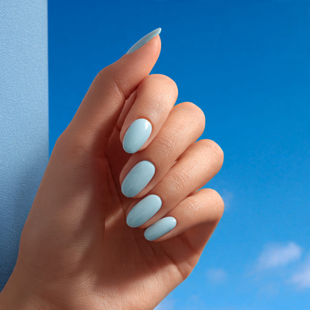 Summer Nails Basic: Soft, Minimal & Beautiful Ideas You’ll Want to Copy 12 one hand with attractive soft blue minimal nails g