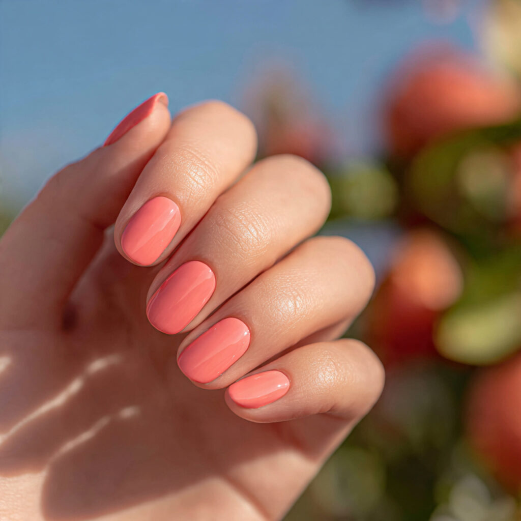 Summer Nails 2026 Simple: Soft, Effortless Looks You’ll Keep Saving 7 one hand with attractive soft coral simple nails g