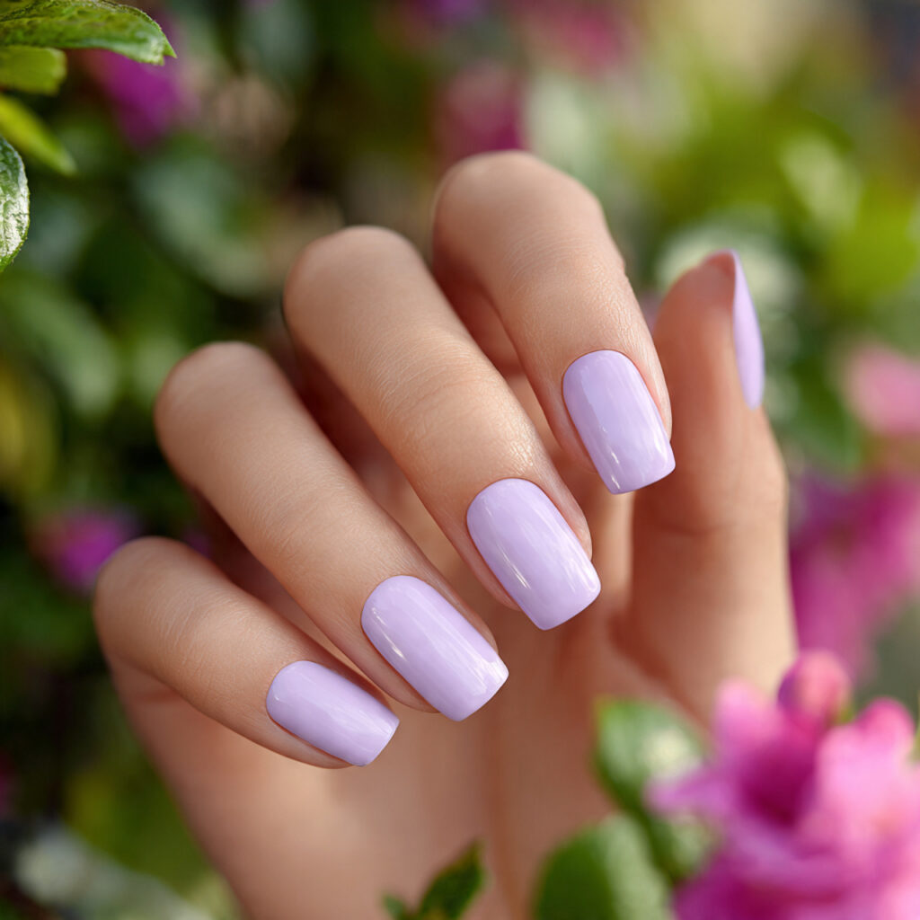 Summer Nails 2026 Short: Cute, Fresh & Effortless Nail Ideas You’ll Obsess Over 10 one hand with attractive soft lavender short nails