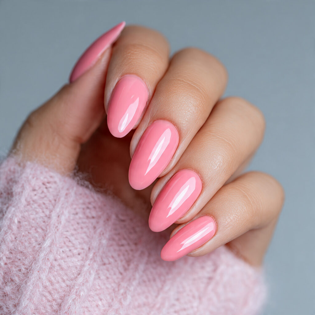 Shellac Nails Summer: Long-Lasting Shine for Your Dreamy Manicure 11 one hand with attractive strawberry milk shellac n