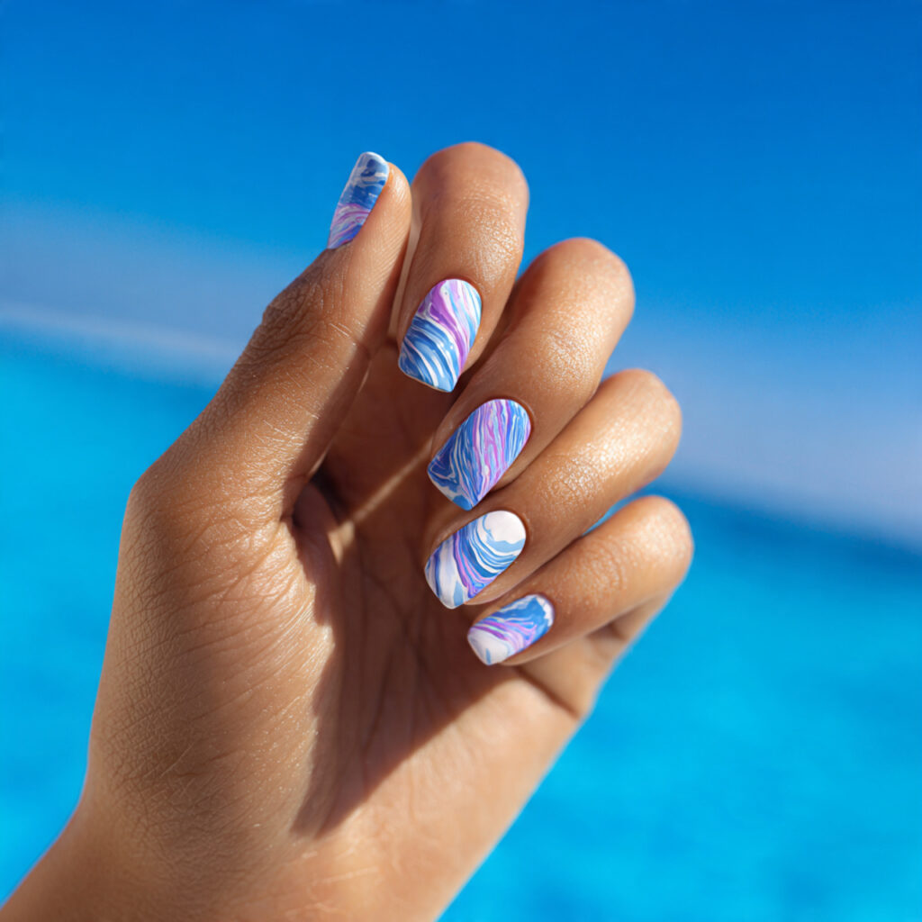 Summer Nails Inspirations: The Dreamiest Looks You’ll Want to Save Instantly 11 one hand with attractive swirl abstract nail art g