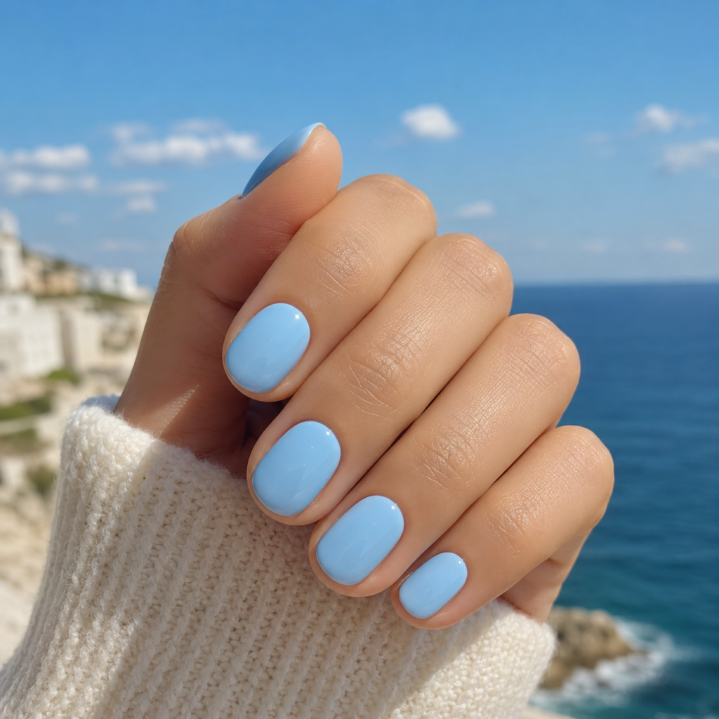 Nail Inspo for Short Nails: Cute, Glossy Ideas You’ll Want to Save Instantly 3 Baby Blue Short Nails
