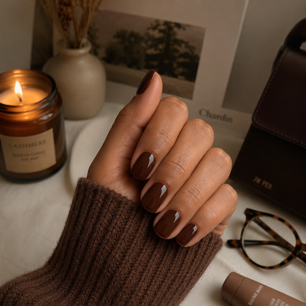 Nail Inspo for Short Nails: Cute, Glossy Ideas You’ll Want to Save Instantly 6 Chocolate Brown Gloss Nails