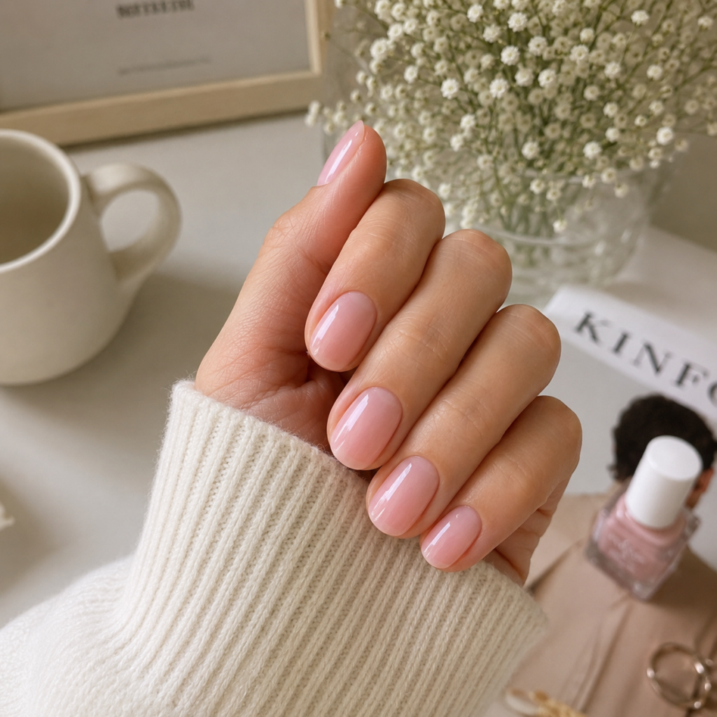 Nail Inspo for Short Nails: Cute, Glossy Ideas You’ll Want to Save Instantly 1 Milky Pink Gloss Nails