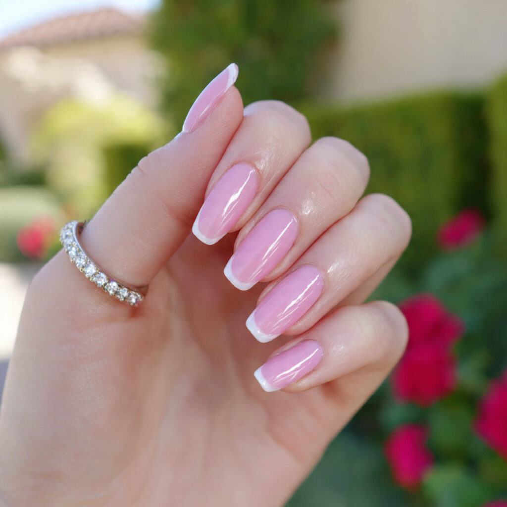Nails Baby Pink: The Softest Trend You’ll Be Obsessed With 2 attractive baby pink french tip remix with outdoor