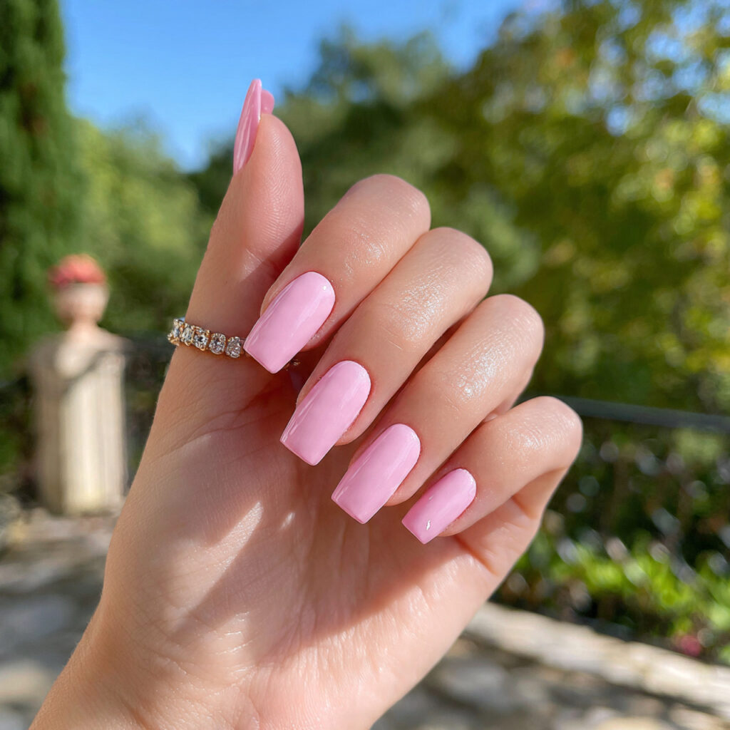Nail Inspo Square Medium: Chic, Balanced & Aesthetic Ideas You’ll Love 2 attractive baby pink gloss square medium nails wit