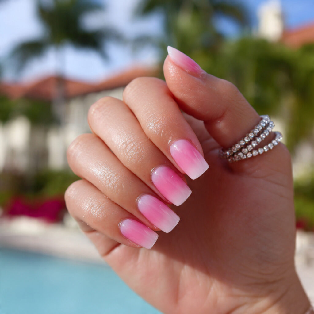 Nails Baby Pink: The Softest Trend You’ll Be Obsessed With 6 attractive baby pink ombre fade nails with outdoor