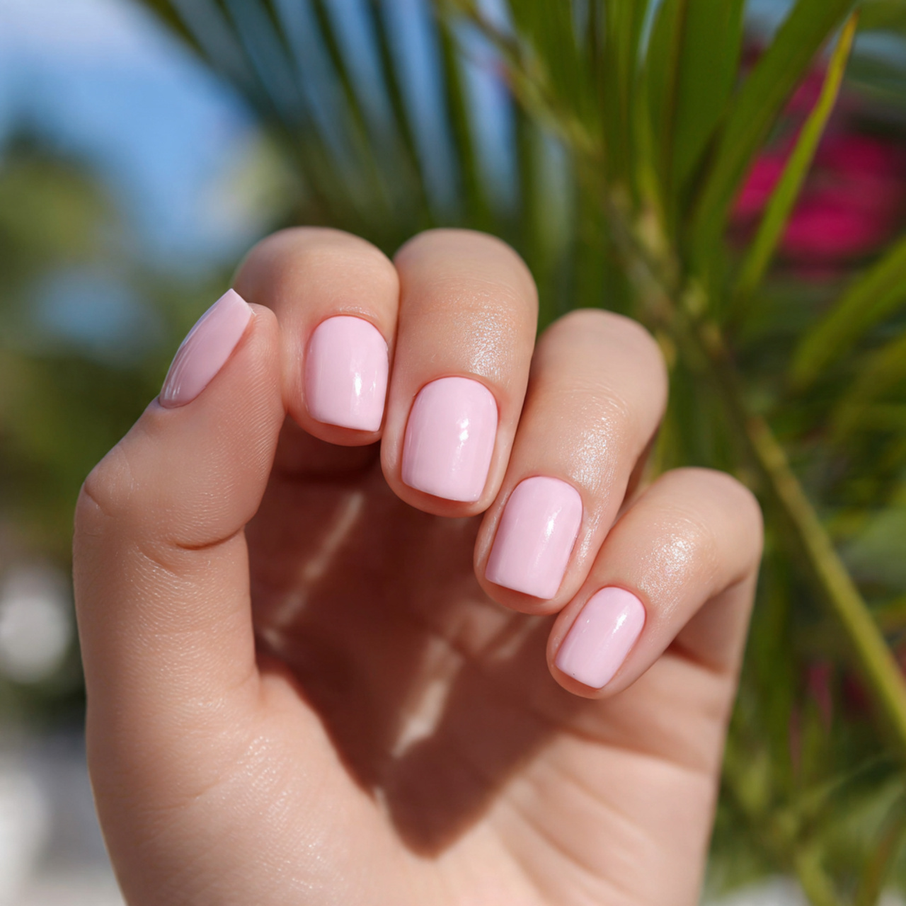 pink nails short