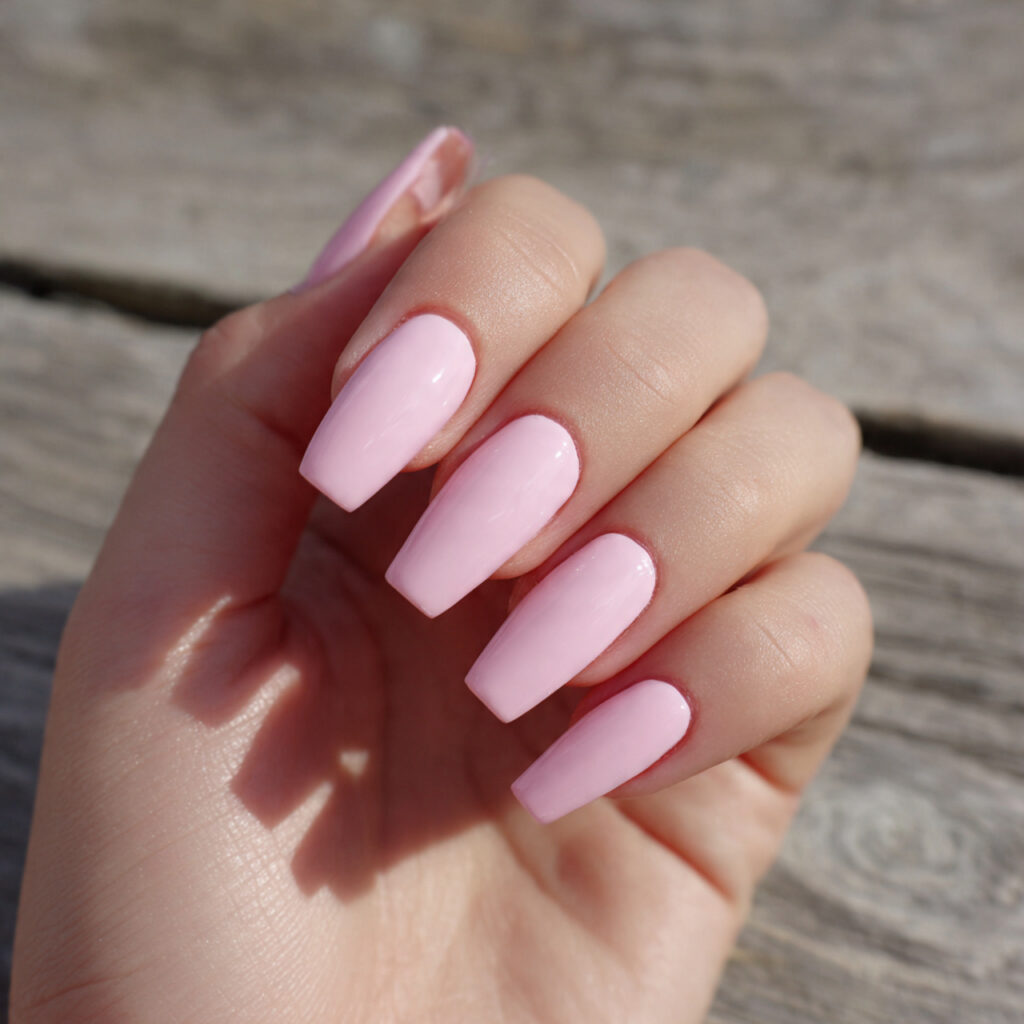 Nail Inspo Solid Color: Simple Shades That Feel So Put-Together 4 attractive baby pink solid nails with outdoor back