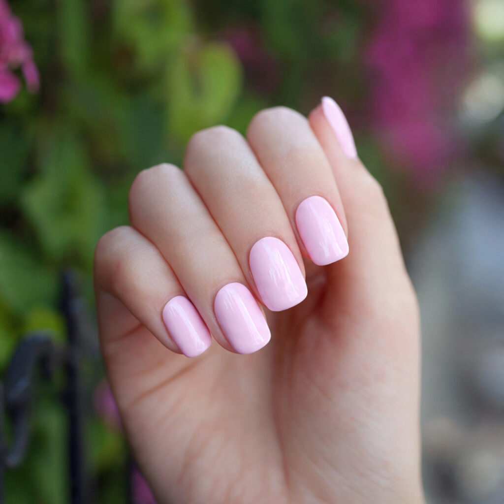 Pink Nails Square: Clean, Cute & Instantly Polished 4 attractive baby pink square nails with outdoor bac 2