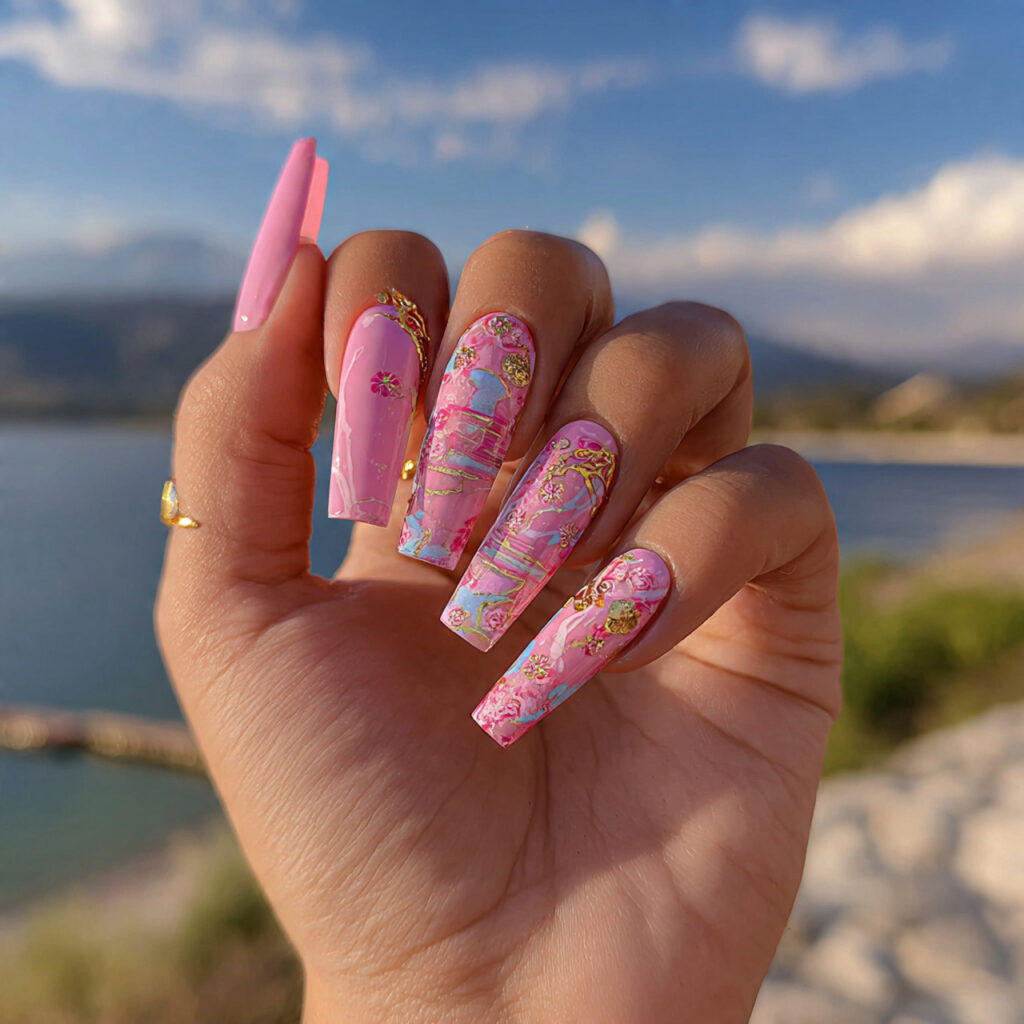 Nail Inspo Maximalist: Bold, Extra & Unapologetically Glam 2 attractive barbie core pink maximalist nails with