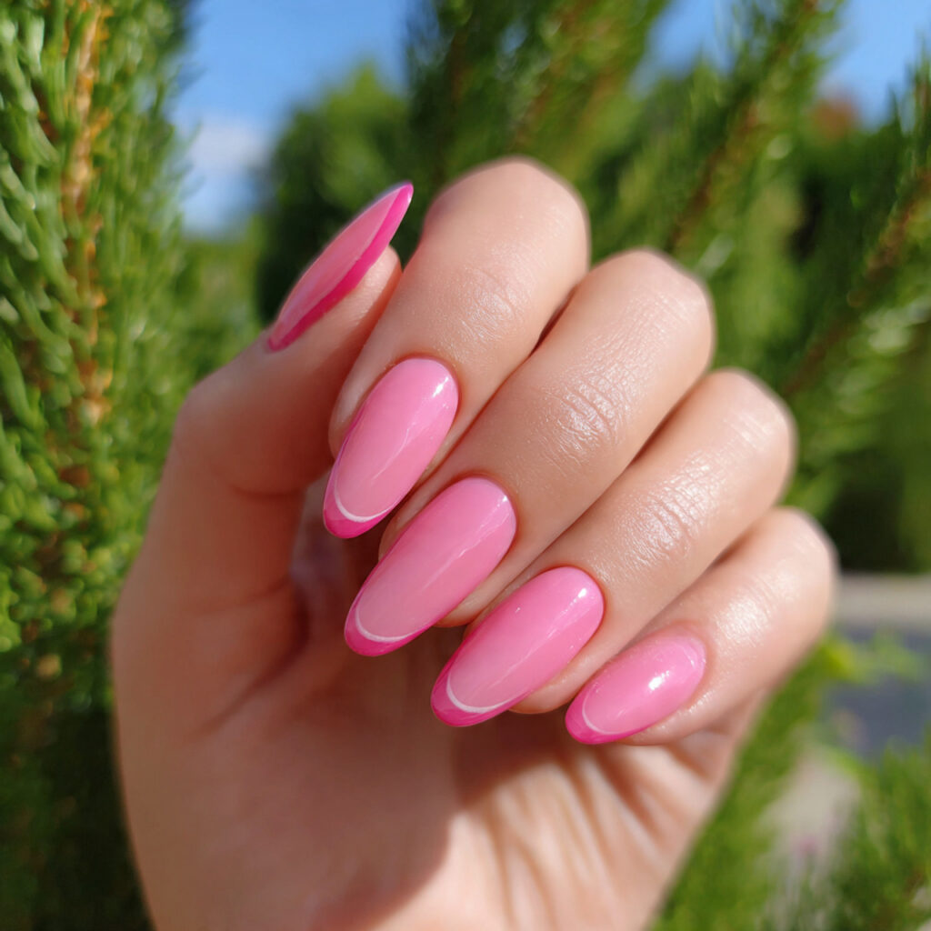 Barbie Pink Nails: The Ultimate Girly Glow-Up 5 attractive barbie pink french tip nails with outdo