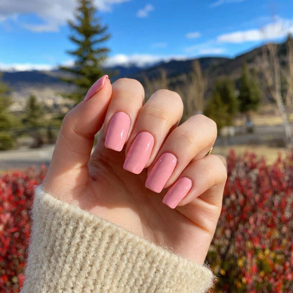 Nail Inspo Aesthetic: 14 Dreamy & Trendy Looks You’ll Want to Save 11 attractive blush pink gloss nails with outdoor bac