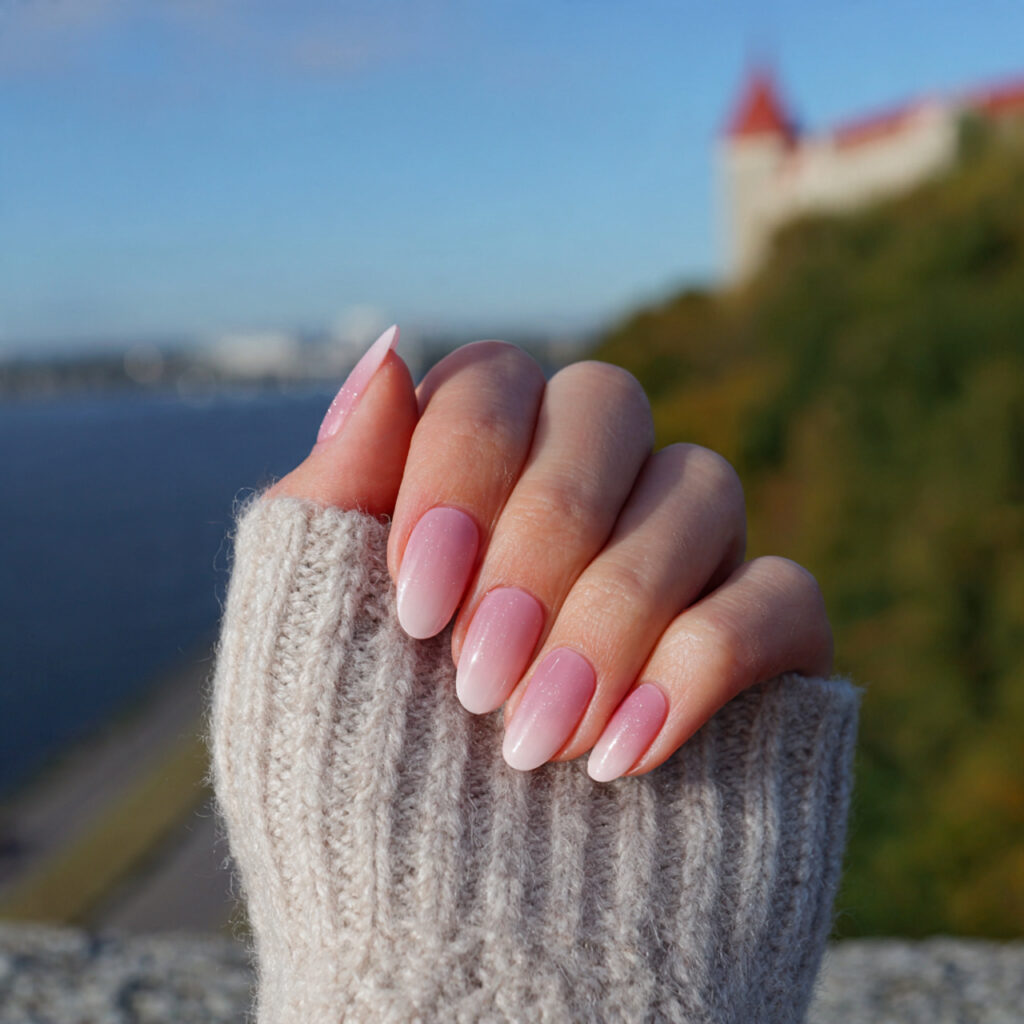 Pink Gel Nails: 12 Glossy, Dreamy & Totally Addictive 5 attractive blush pink ombre gel nails outdoor back