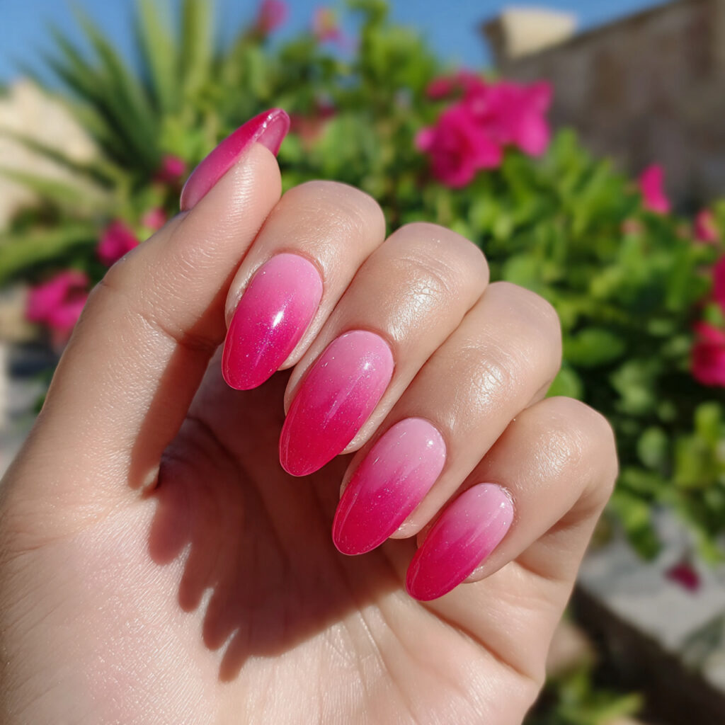 Pink and White Ombre Nails: Soft, Dreamy & Effortlessly Elegant Ideas 11 attractive bold pink gradient ombre nails with out