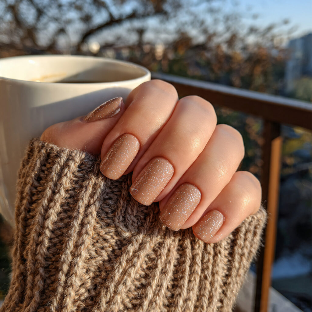 Short Nails Fall: Cozy, Chic & Cute Ideas You’ll Want to Save 6 attractive coffee beige short nails with outdoor b