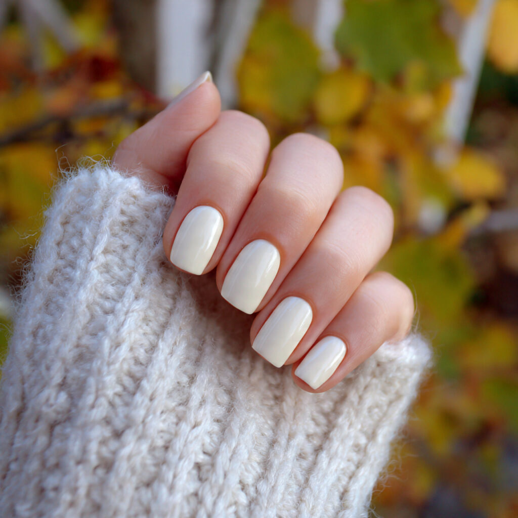 Nail Inspo Plain: Soft, Minimal Looks That Feel Effortlessly Chic 14 attractive creamy off white nails with outdoor bac