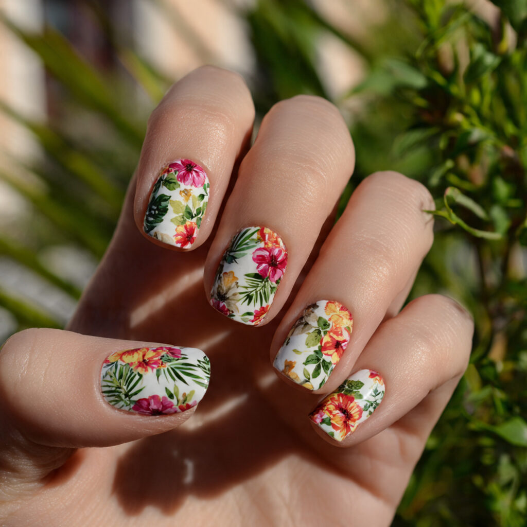 Nail Art for Short Nails: 14 Cute & Aesthetic Ideas You’ll Love 13 attractive floral accent short nails with outdoor