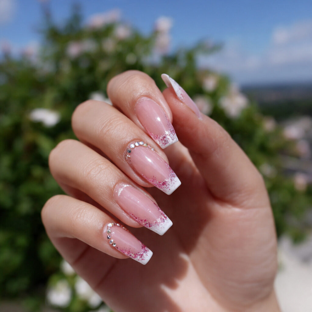 Nail Inspo Baddie: Bold, Glossy Looks That Own the Room 8 attractive french tip baddie nails with outdoor ba