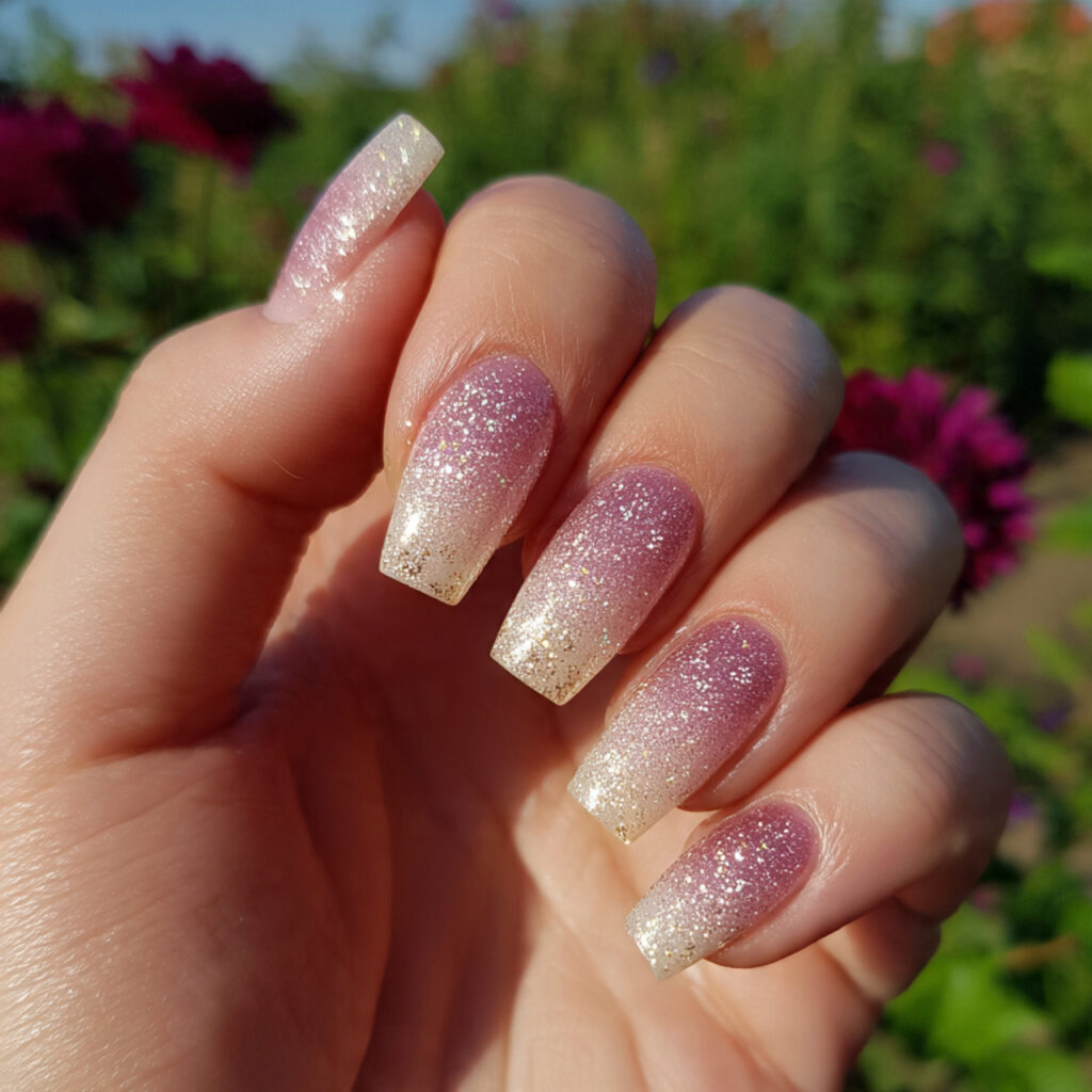 Short Ombre Nails: Soft Blends You’ll Keep Staring At 10 attractive glitter fade ombre nails with outdoor b