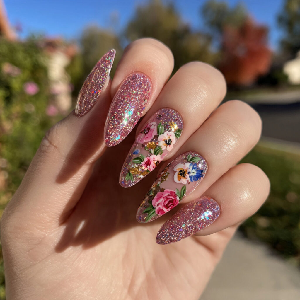 Nail Inspo 3D Flower: Soft Petals, Dreamy Details & Pure Romance 11 attractive glitter nails with 3d flowers nails wit
