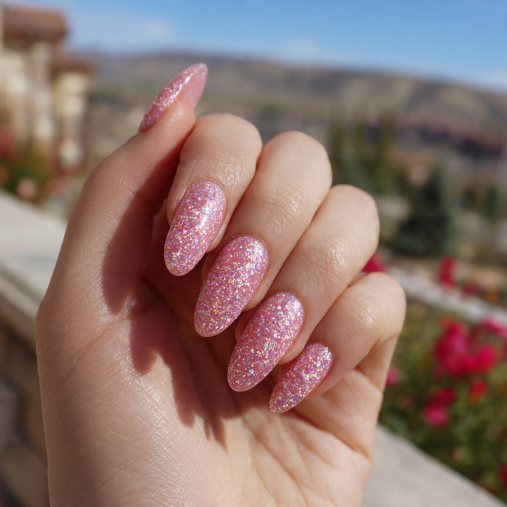 Trending Summer Pink Nails: Bright, Soft & Made to Glow 11 attractive glitter pink summer nails with outdoor