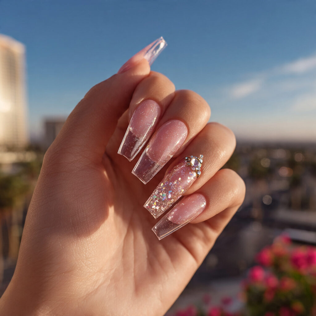 Nail Inspo Ballerina: Elegant, Feminine & Soft Glam Designs 9 attractive glossy clear ballerina nails with outdo