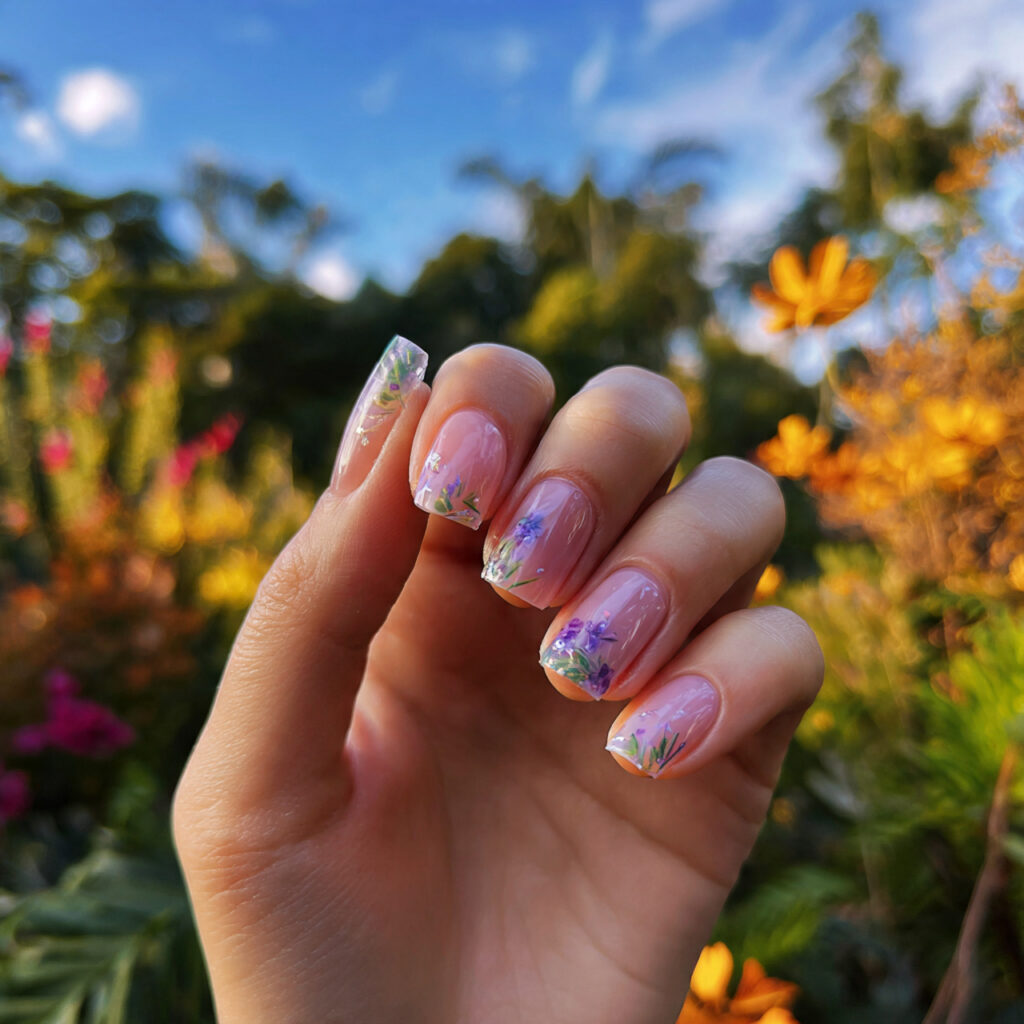 Short Nails Winter: Cozy, Chic & Effortlessly Cute 4 attractive glossy clear short nails with outdoor b