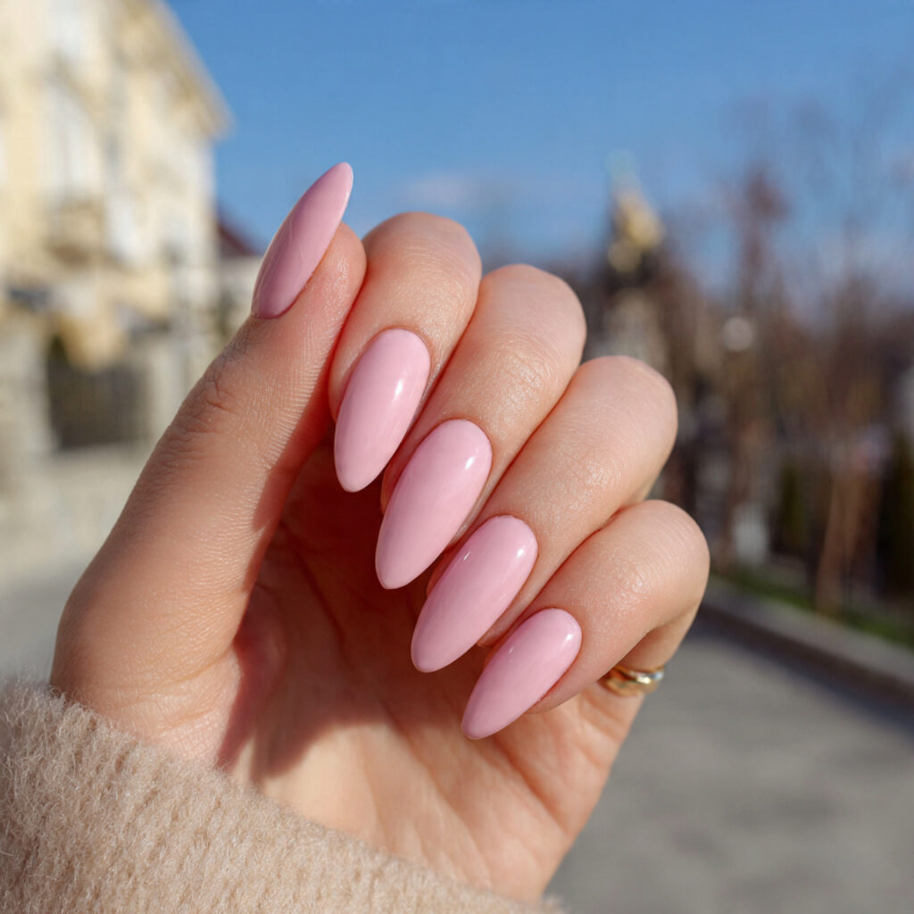 Nails Baby Pink: The Softest Trend You’ll Be Obsessed With 1 attractive glossy milky baby pink nails with outdo