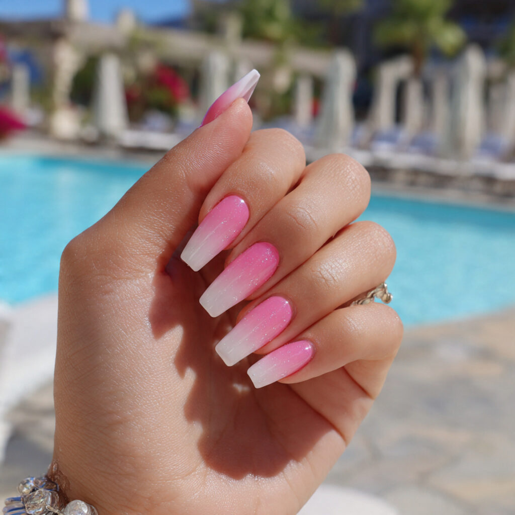 White and Pink Nails: 14 Soft, Dreamy Designs You’ll Want to Copy 13 attractive glossy pink and white mix nails with ou