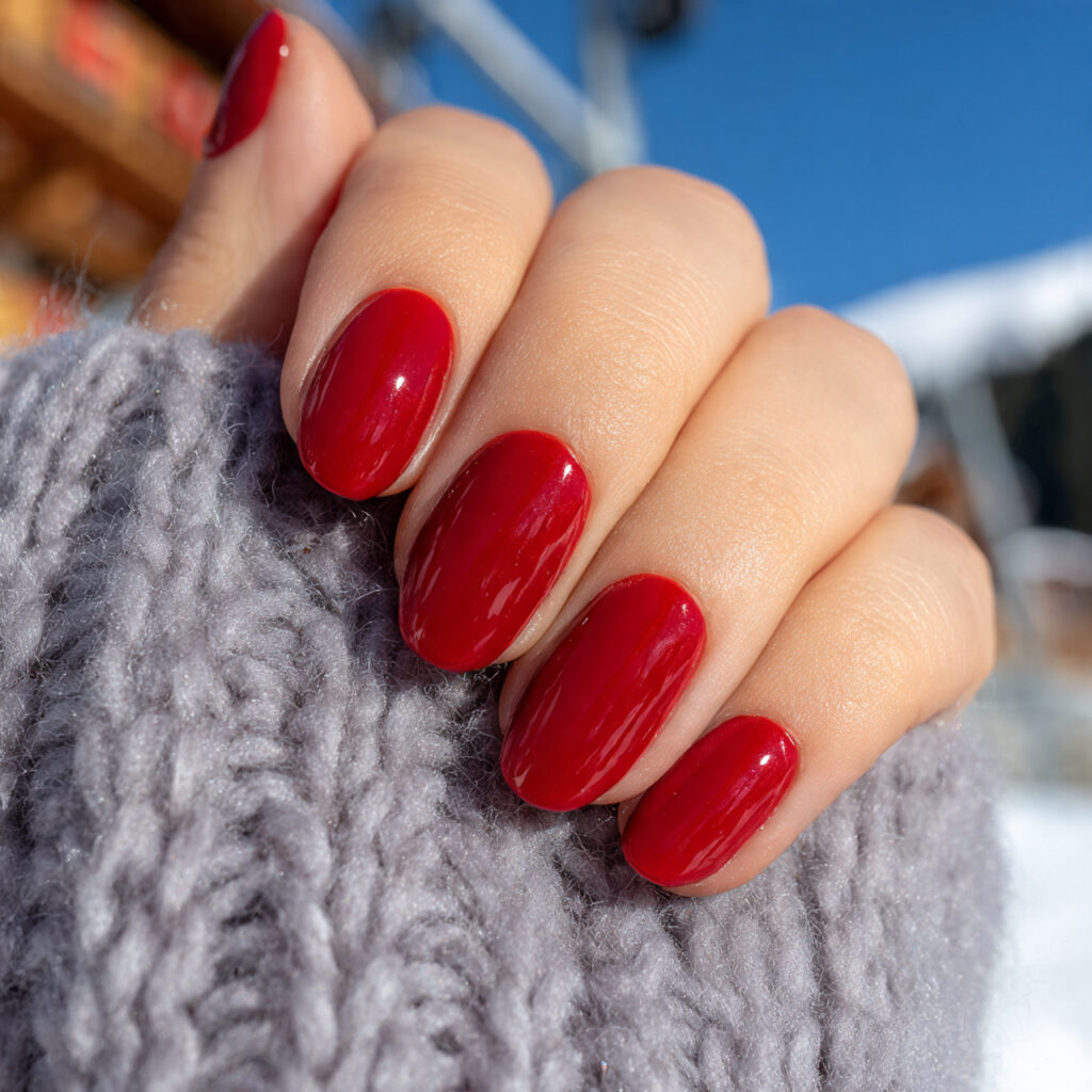 Nail Inspo Back to School: Cute, Fresh Looks You’ll Love All Semester 10 attractive glossy red short nails with outdoor bac 1