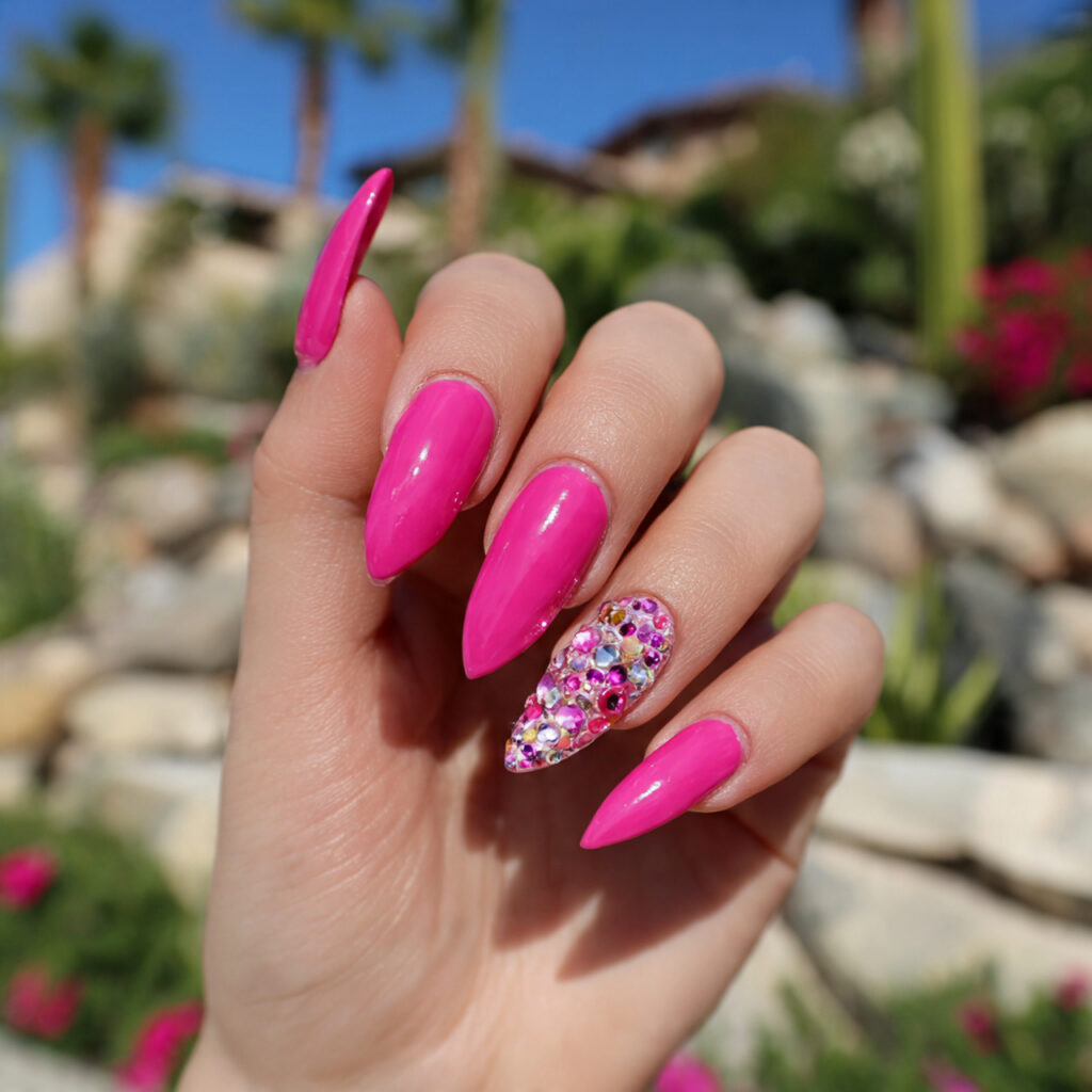 Trending Summer Pink Nails: Bright, Soft & Made to Glow 9 attractive hot pink statement nails with outdoor b