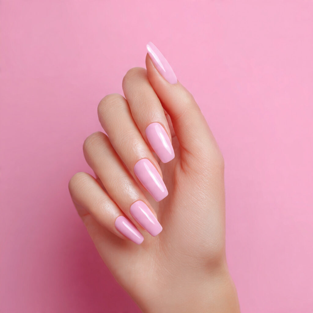 Pink Nails Simple: Soft, Effortless Looks You’ll Always Love 6 attractive light pink matte nails with a glossy fi