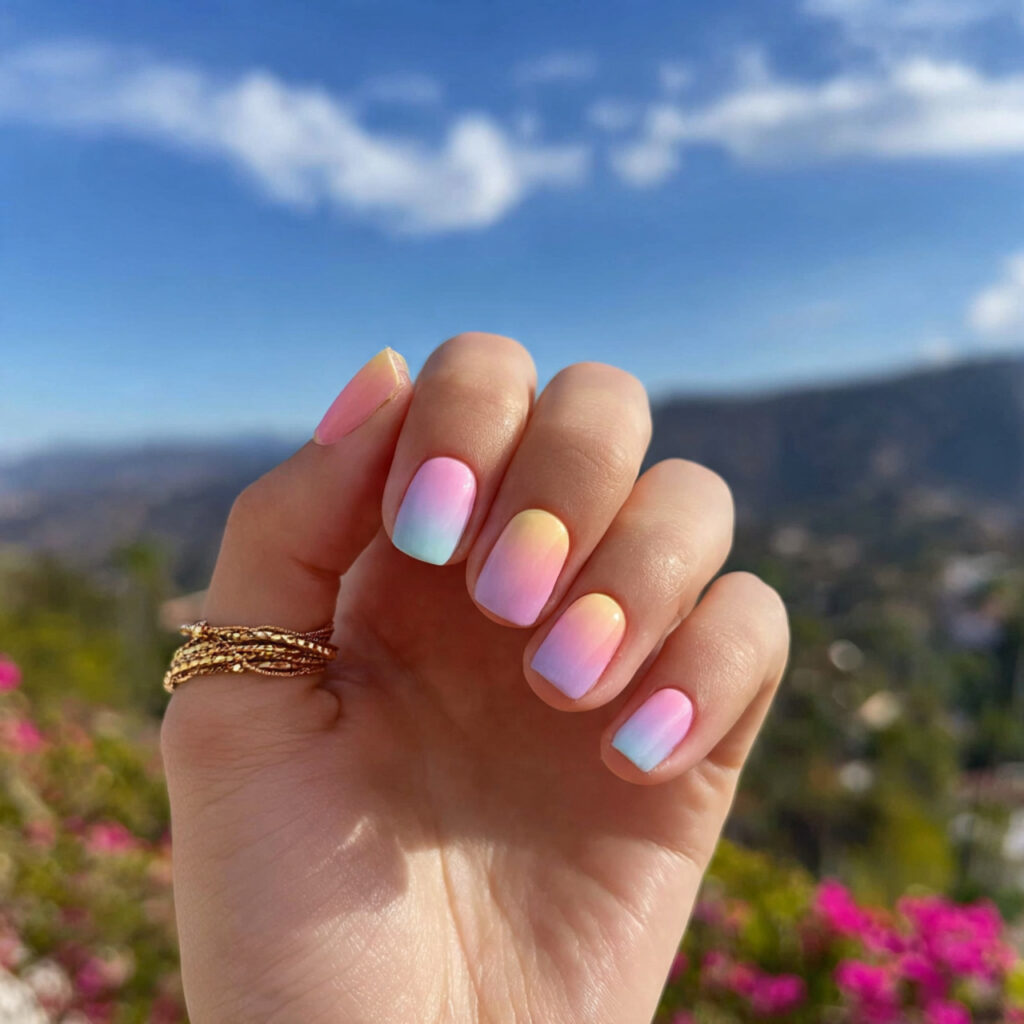Short Ombre Nails: Soft Blends You’ll Keep Staring At 11 attractive matte ombre short nails with outdoor ba 1