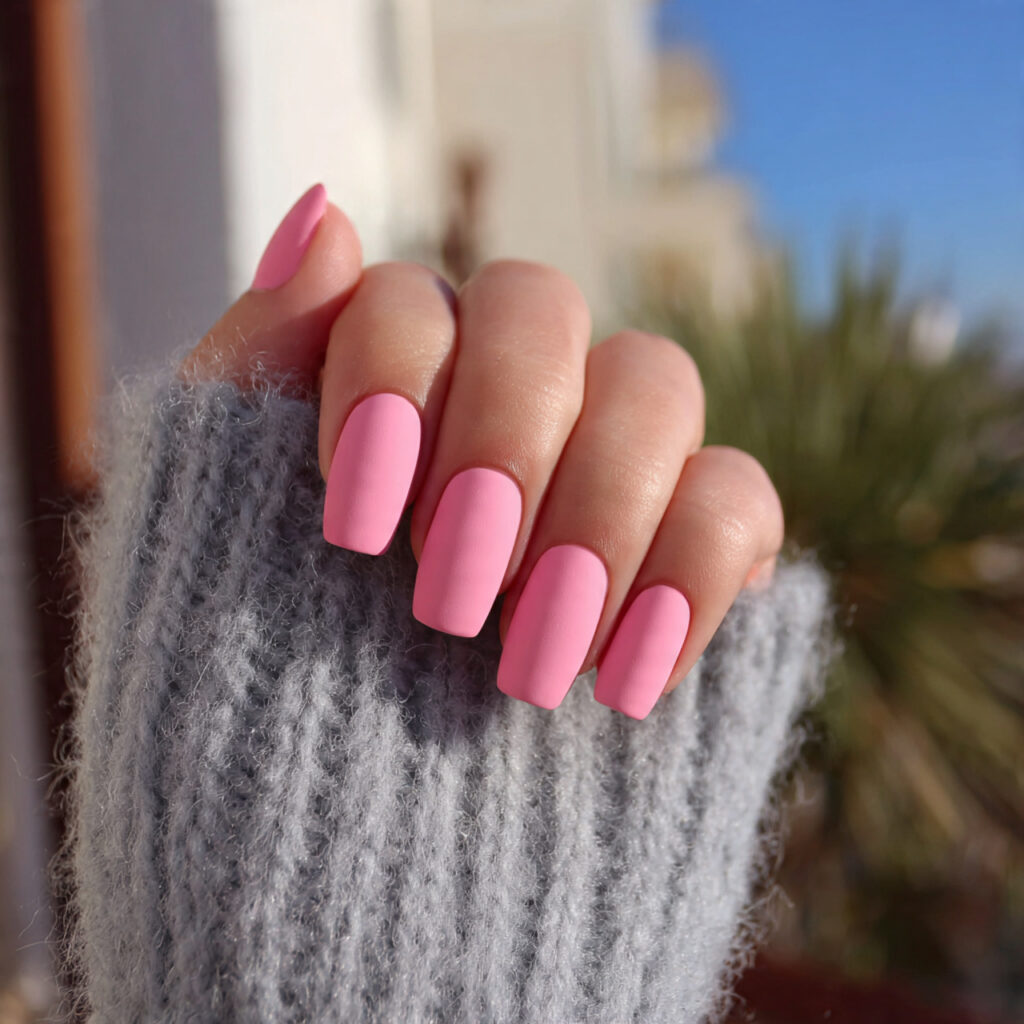 Pink Prom Nails: Dreamy, Glam & Unforgettable Looks for Your Big Night 12 attractive matte pink prom nails with outdoor back