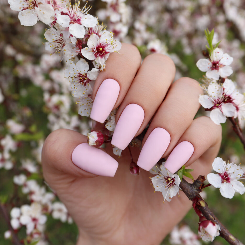 Pink Spring Nails: Soft, Fresh Designs You’ll Want to Save 10 attractive matte pink spring nails with outdoor ba