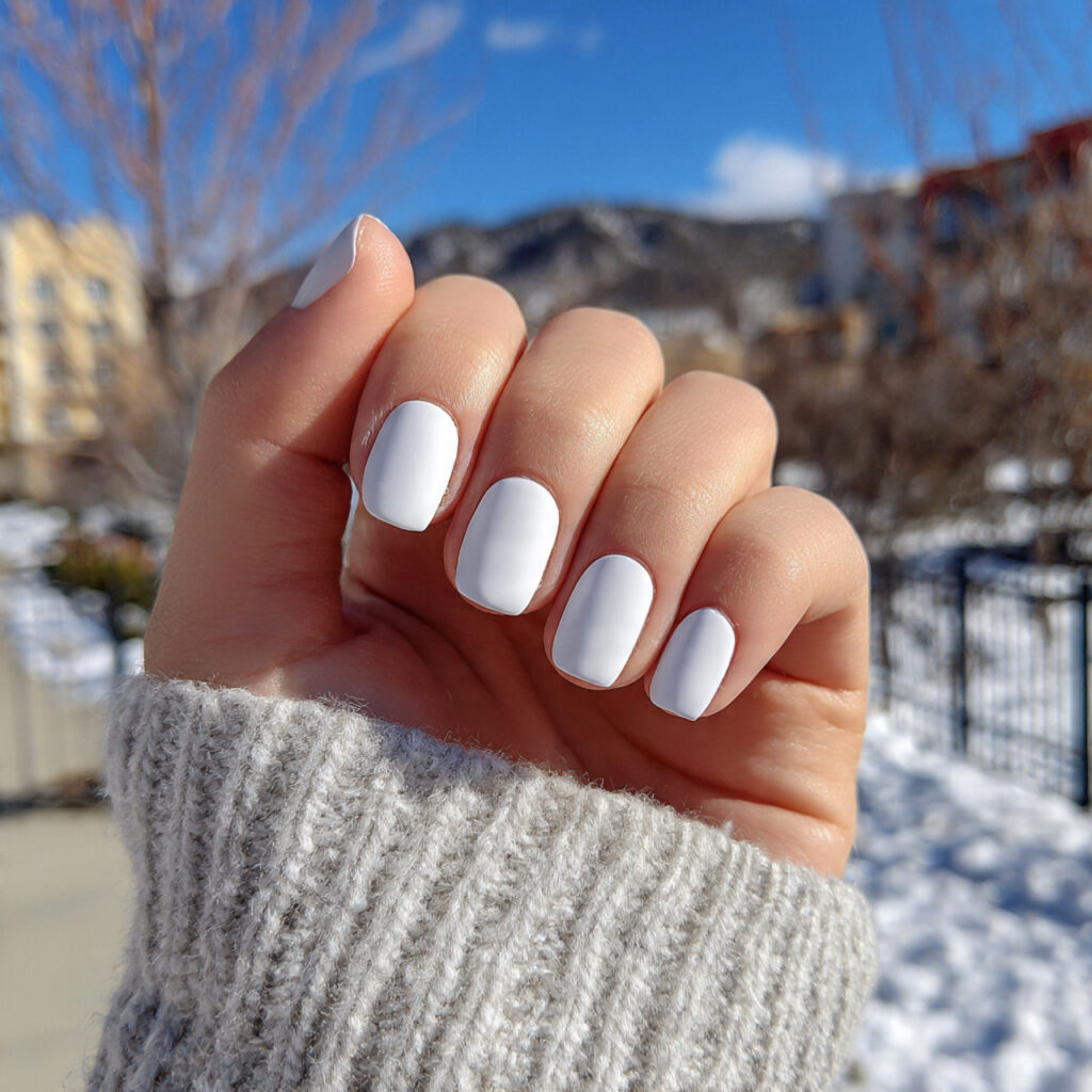 Short Nails White: Clean, Dreamy Looks You’ll Love Instantly 11 attractive matte white short nails with outdoor ba