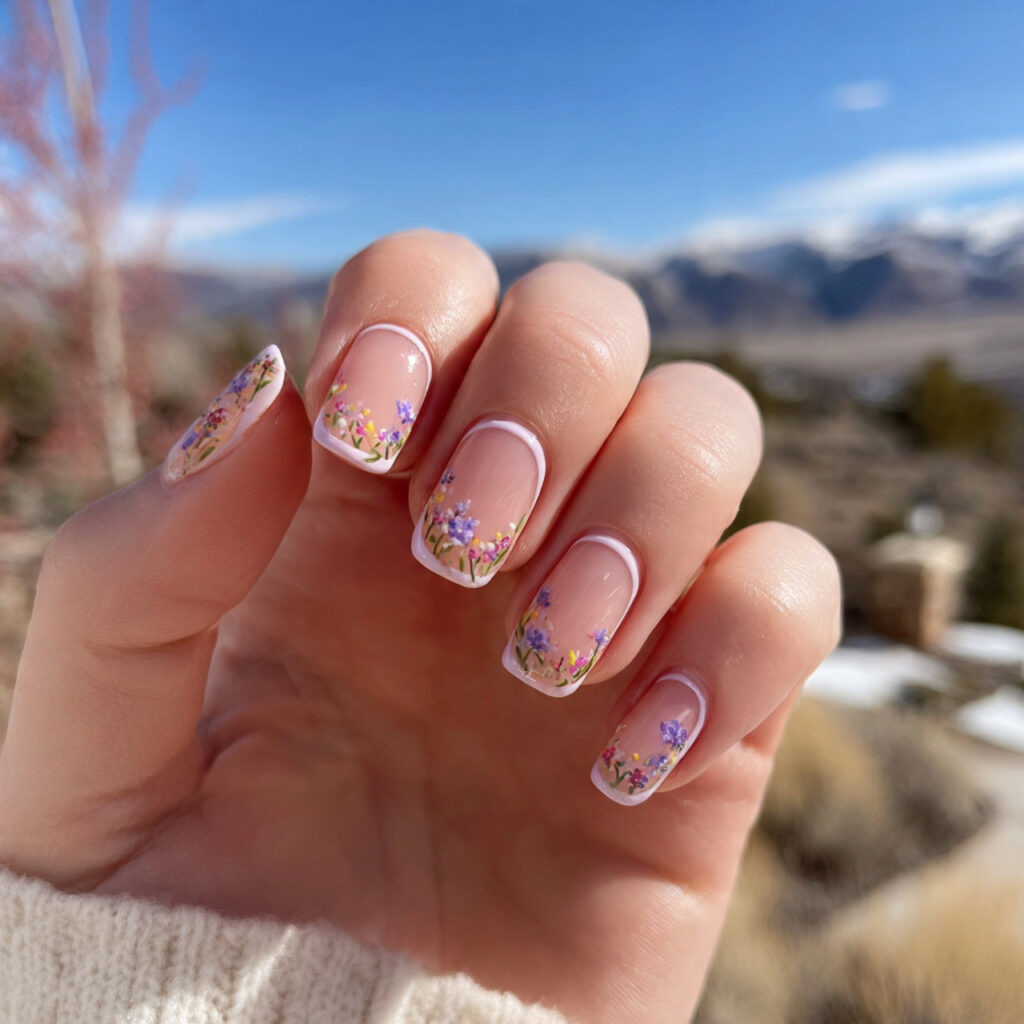 Short Nails Spring: Fresh, Soft & Effortlessly Pretty Ideas 12 attractive micro french spring nails with outdoor
