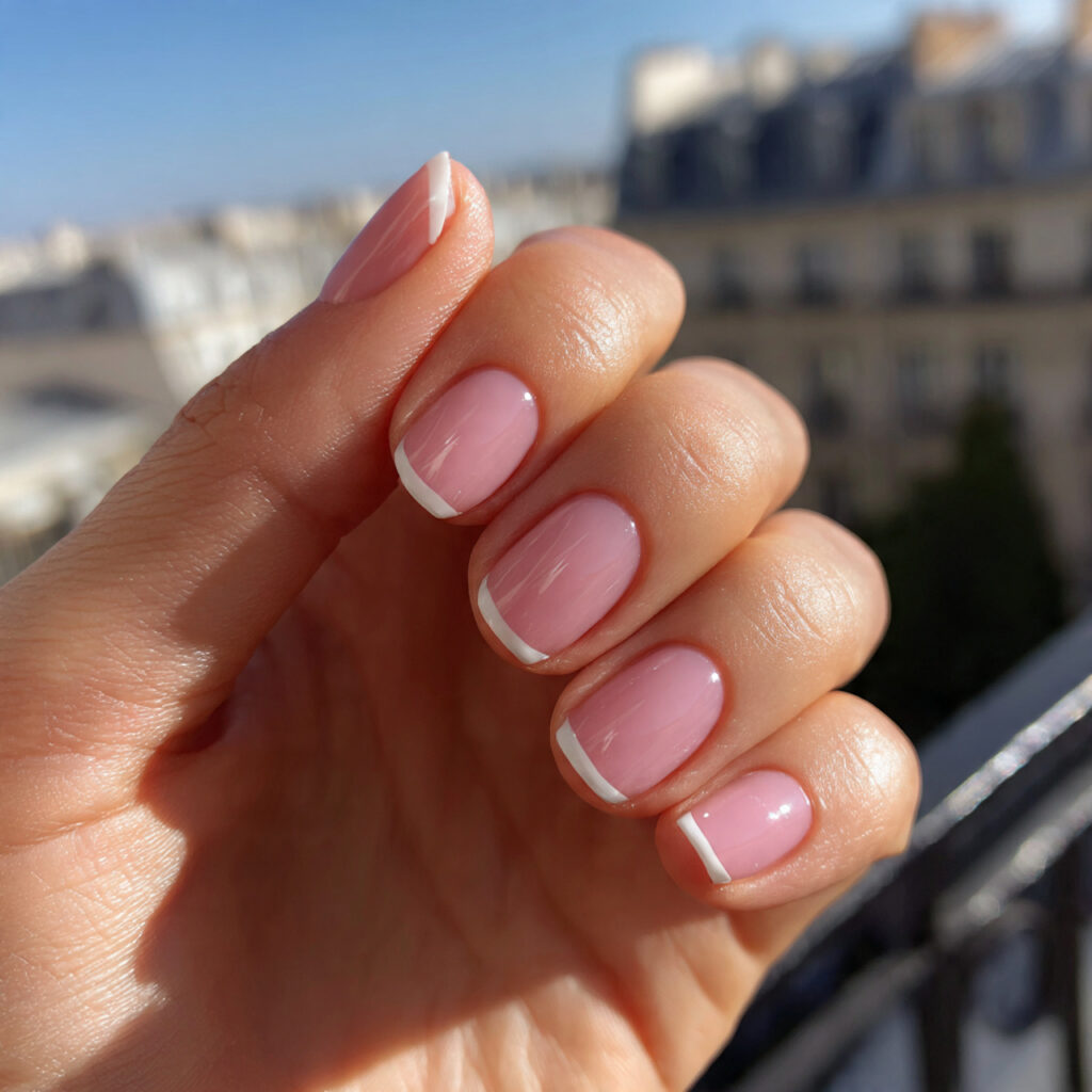 Short Nails Inspo Aesthetic: Cute, Clean & Effortlessly Pretty Ideas 8 attractive micro french tip short nails outdoor ba