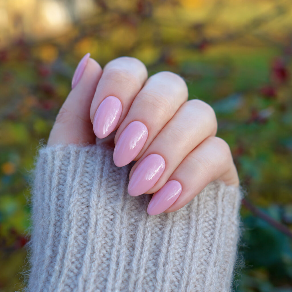 Extra Short Almond Nails: 14 Cute & Aesthetic Ideas You’ll Love 4 attractive milky pink almond extra short nails wit