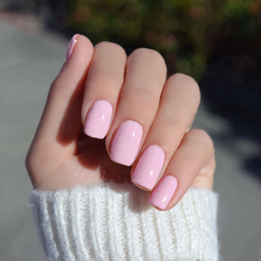 Nail Inspo Back to School: Cute, Fresh Looks You’ll Love All Semester 1 attractive milky pink short nails with outdoor bac 3
