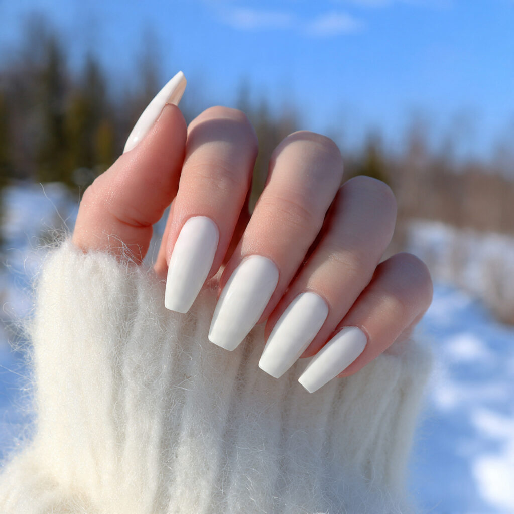 Nail Inspo Ballerina: Elegant, Feminine & Soft Glam Designs 2 attractive milky white ballerina nails with outdoo